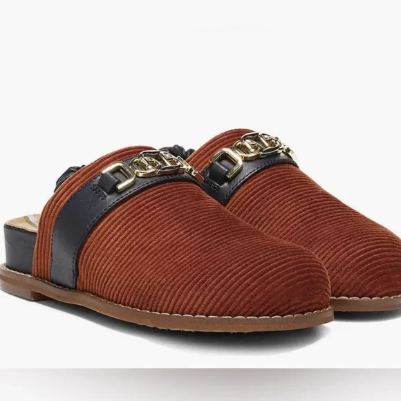 SAM EDELMAN KID’S JUNEY CLOG GIRLS SLIP-ON LOAFERS GOLD ACCENT BROWN COLOR 2 M - Picture 5 of 10